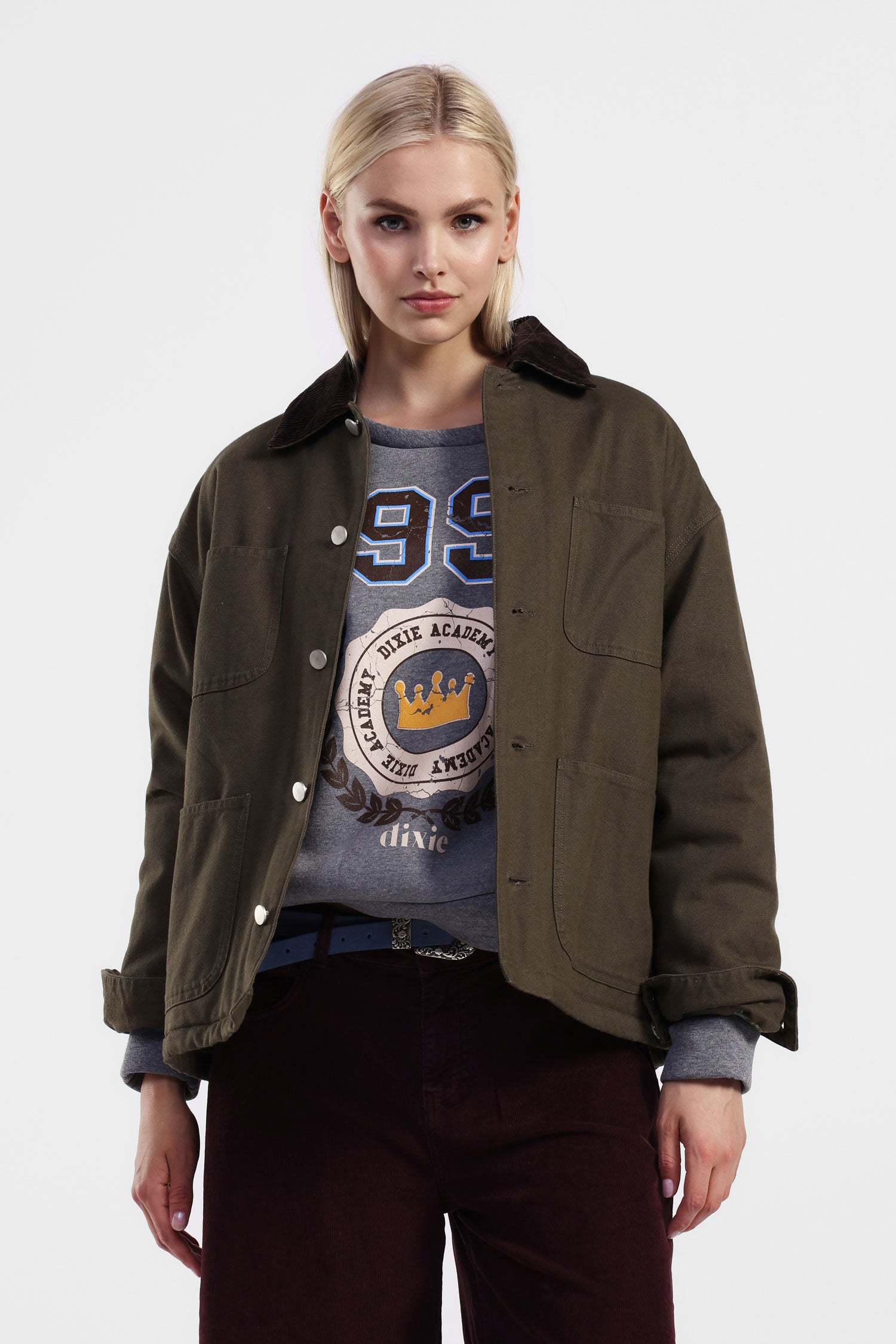 Giacca camicia con collo a contrasto