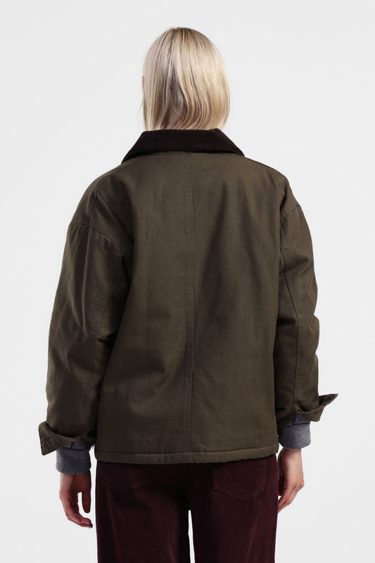 Giacca camicia con collo a contrasto