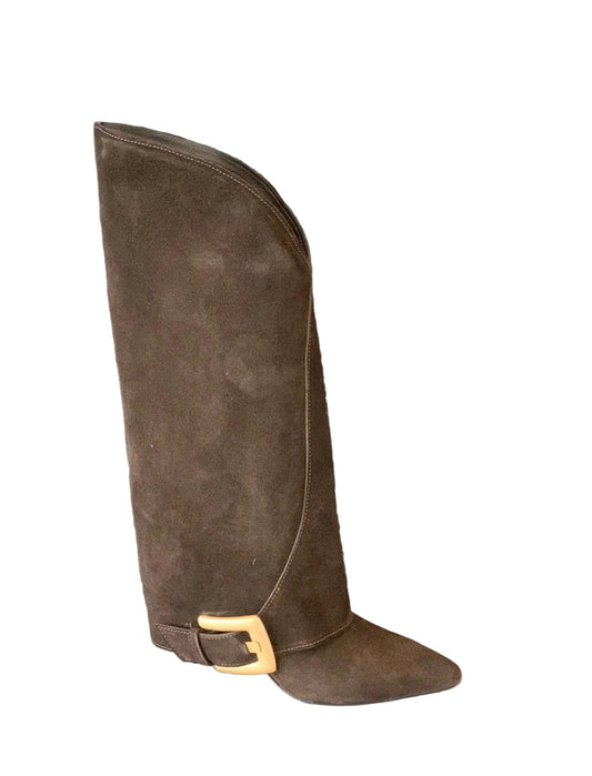 Ovye’ Stivale Camoscio Fibbia Oro