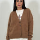 Cardigan con scollo a v e chiusura a bottoni