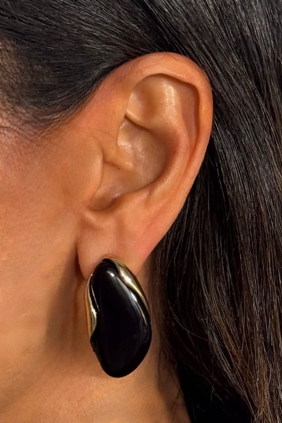 Orecchini Ovale Lungo nero