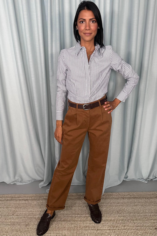 Camicia a righe con colletto classico