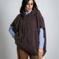 Poncho maglia con cappuccio e coulisse