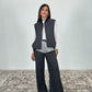 Gilet con zip e fondo arricciato