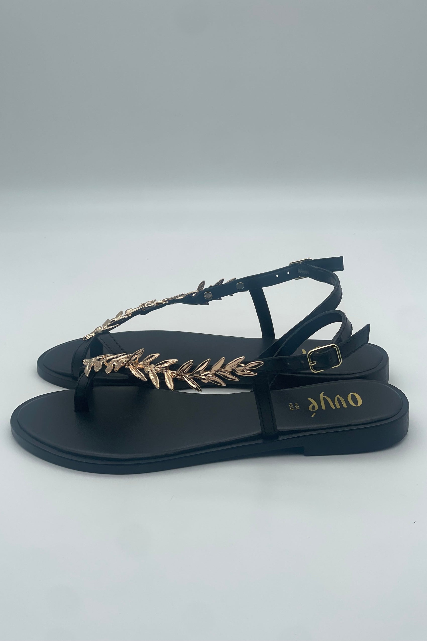 Sandalo Flat Foglia Oro