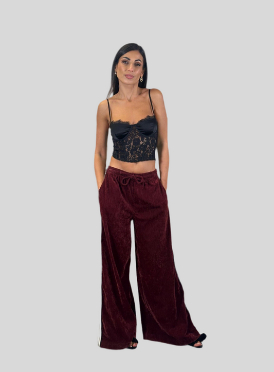 Top bustier con spalline sottili e pizzo