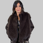 Eco-fur con zip e maniche a sbuffo