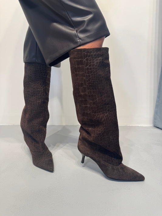 Ovye’ Stivale Camoscio Stampa Cocco