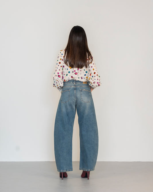 Jeans  Barrel lavaggio medio