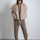 Eco-fur corta con maxi revers