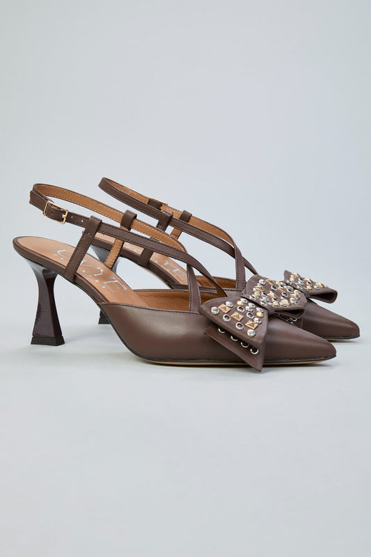Ovyè Slingback Fiocco Borchiato