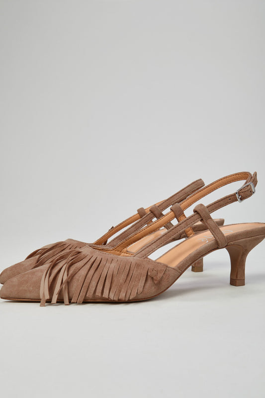 Ovyè Slingback Suede Con Frange