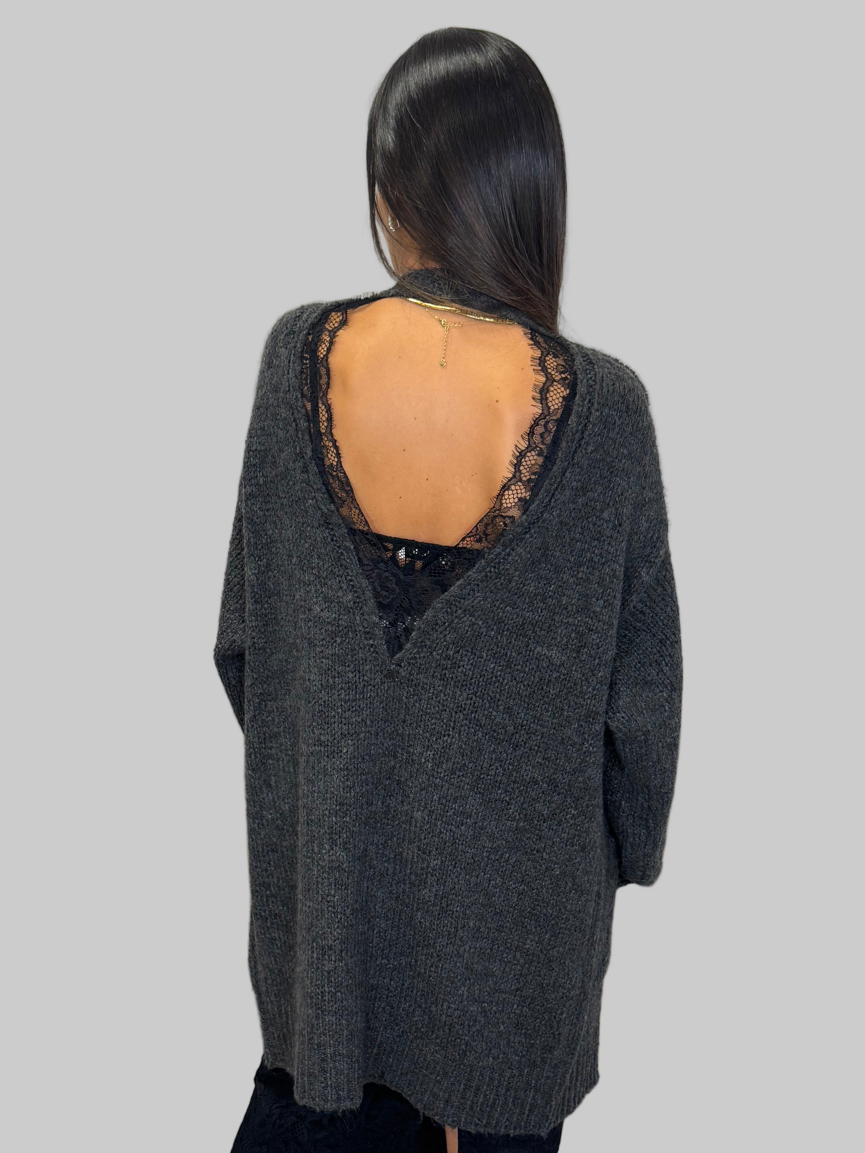 Cardigan lungo con tasche applicate davanti