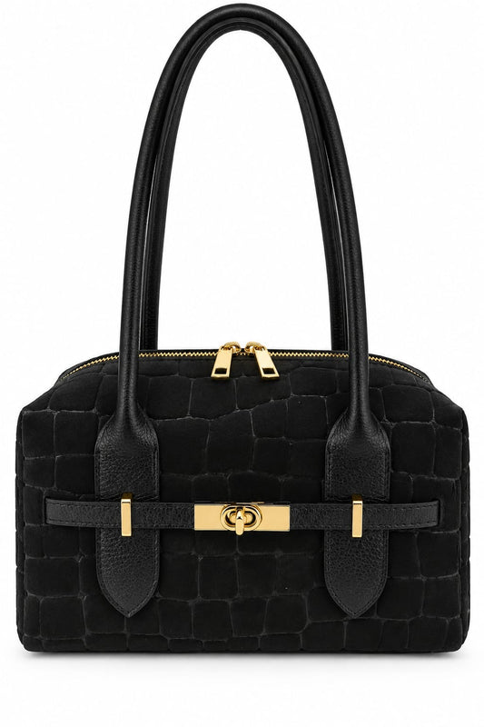 Borsa Croco Manici Lunghi