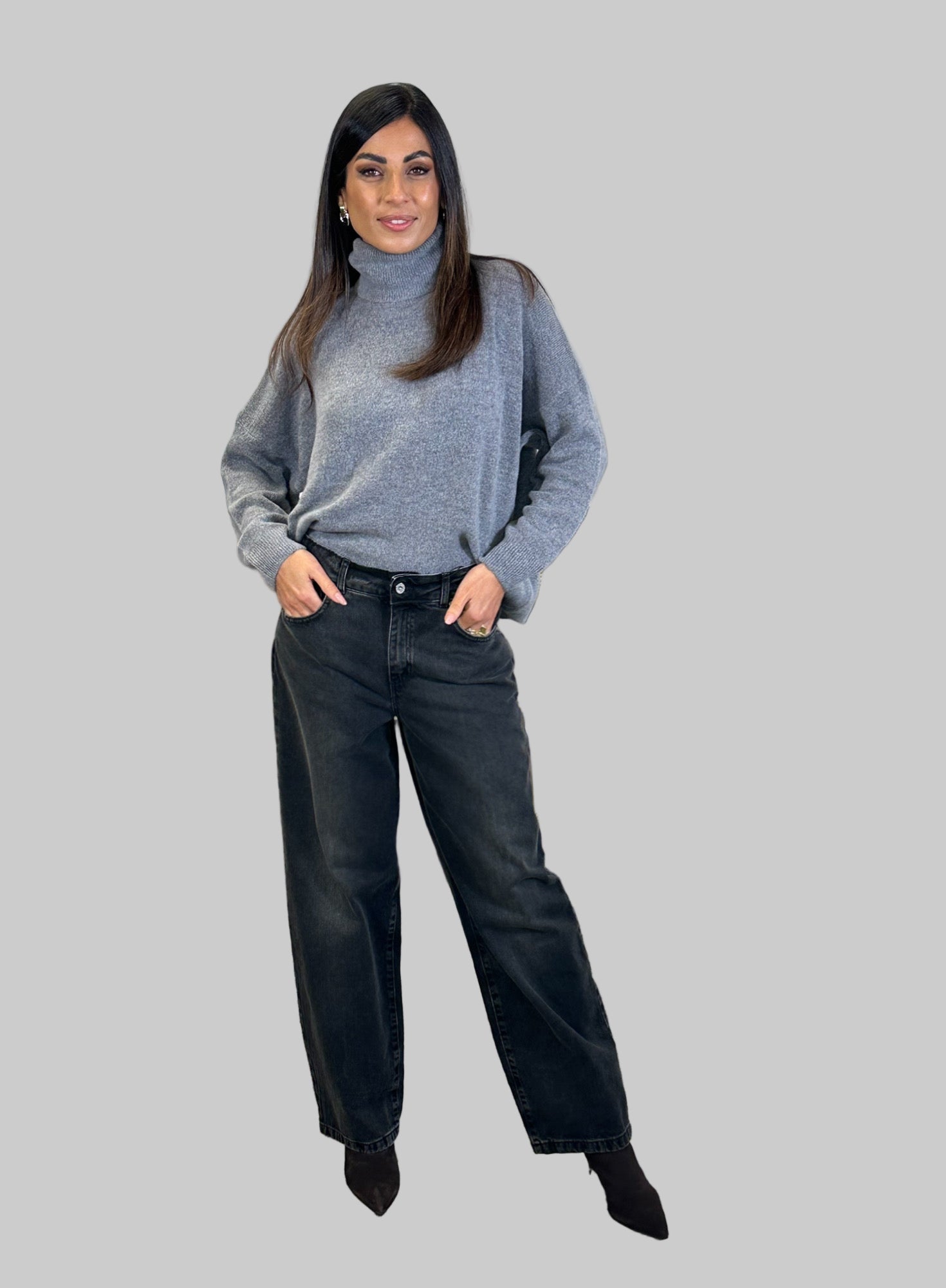 Jeans larghi a gamba ampia