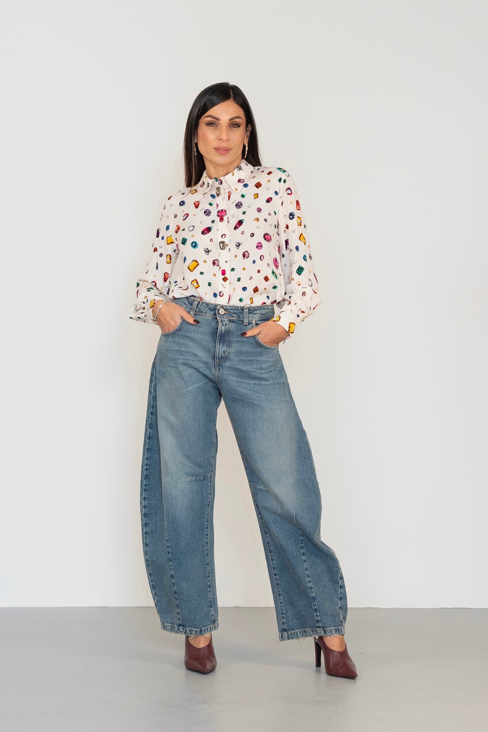 Jeans  Barrel lavaggio medio