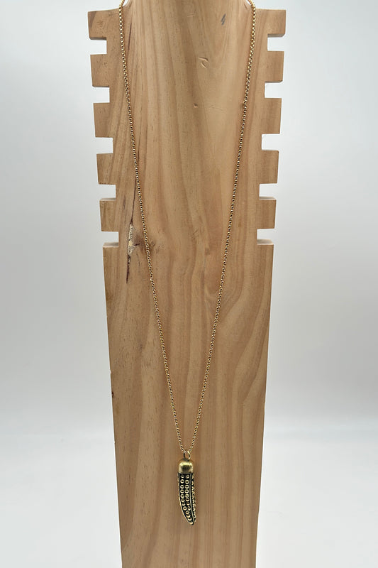 Collana Corno Con Borchiette