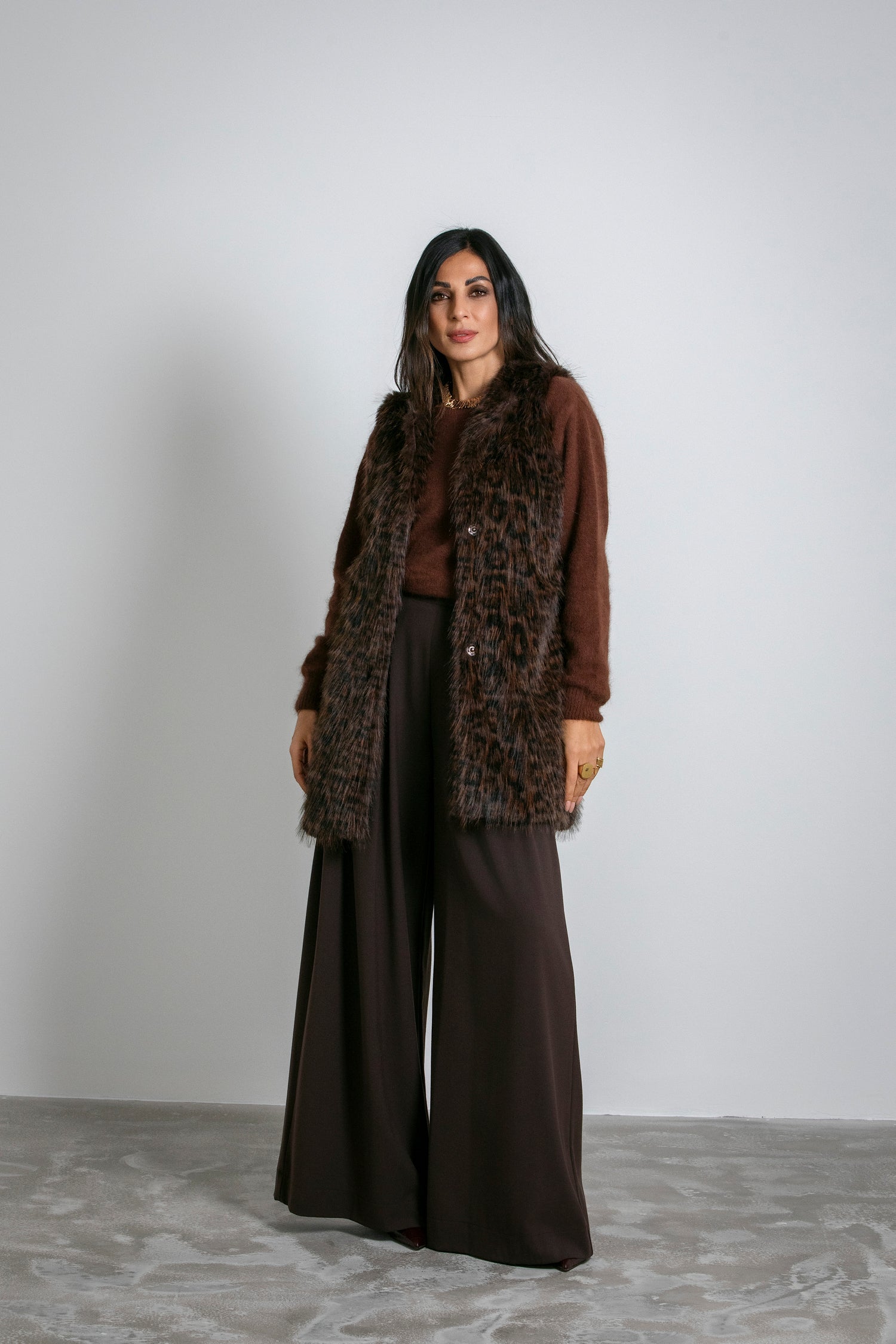 Gilet eco fur stampa animalier