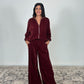 Trousers palazzo con banda laterale e vita alta