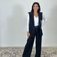 Pantaloni coulisse e inserti denim