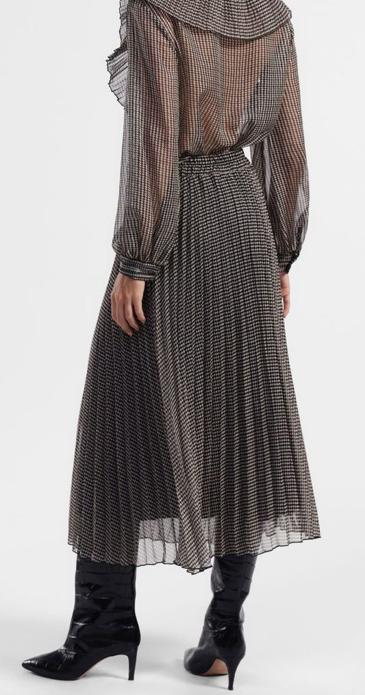 Gonna plissettata pied de poul