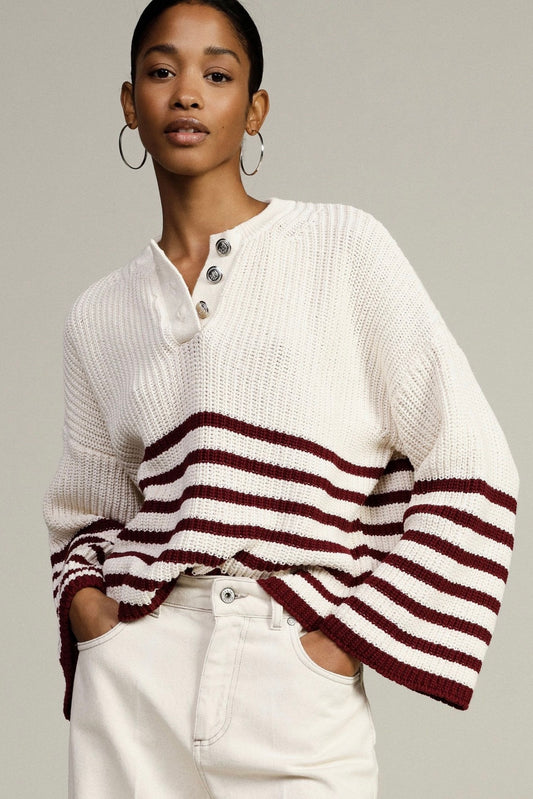 Maglia cotone tricot a righe