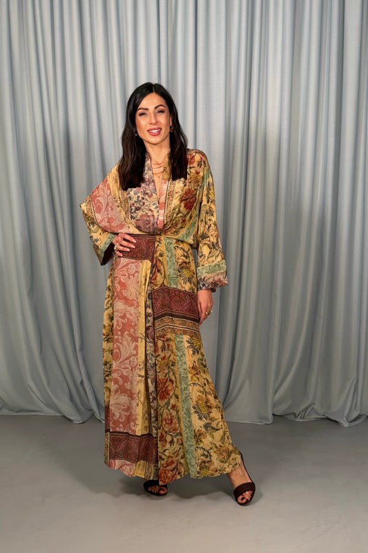 Abito lungo con stampa fantasia