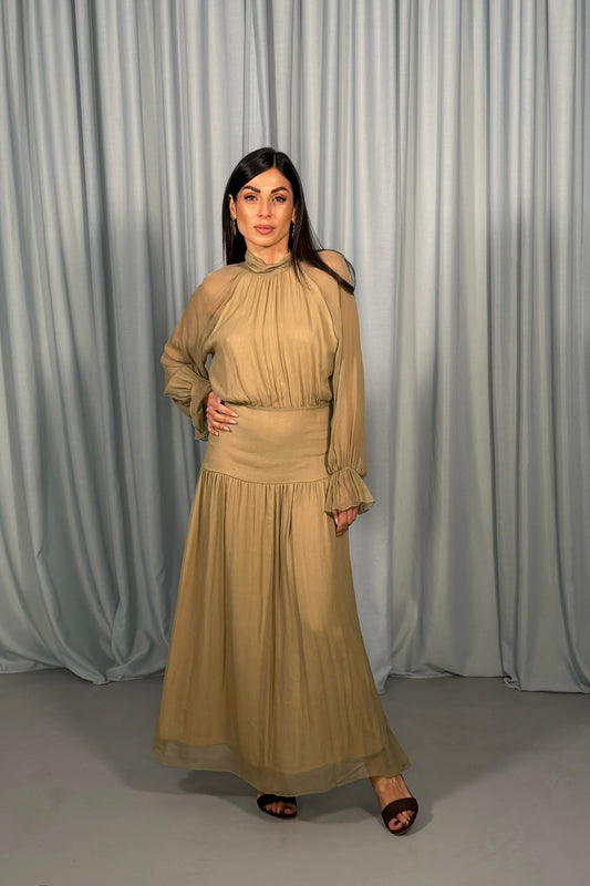 Abito lungo in morbida viscosa