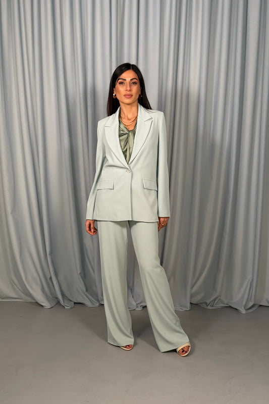 Blazer monopetto con tasche a filetto