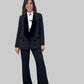 Tailleur taglio smoking con revers in velluto