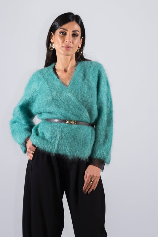 Cardigan in morbido mohair