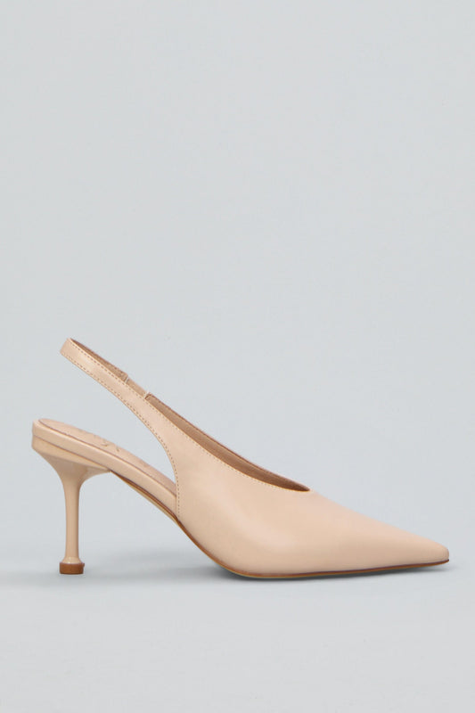 Ovyè Slingback A Punta In Pelle