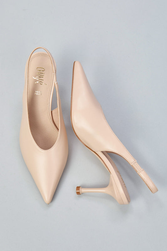 Ovyè Slingback A Punta In Pelle