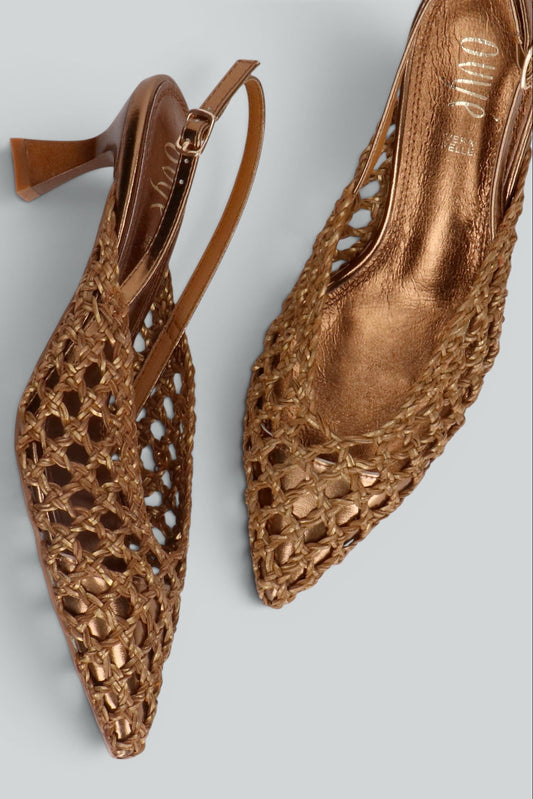 Ovyé Slingback Effetto Rafia