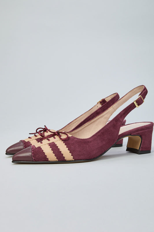 Ovyè Slingback Bicolore Con Lacci