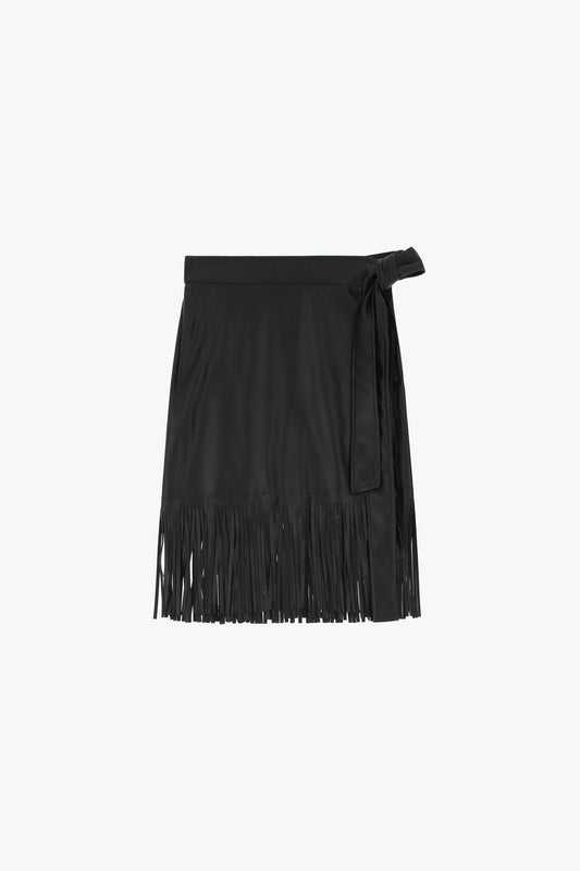 Gonna ecopelle frange a portafoglio