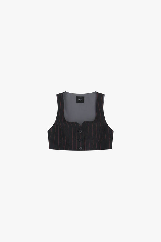 Gilet corto gessato