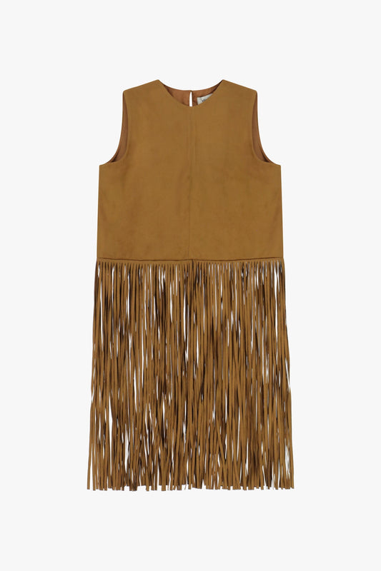 Gilet senza maniche con lunghe frange decorative