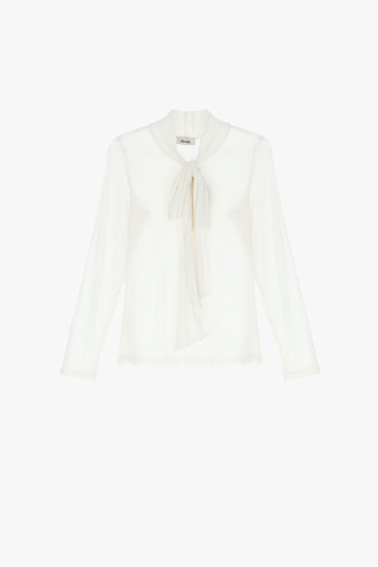 Maglia con fiocco e maniche lunghe