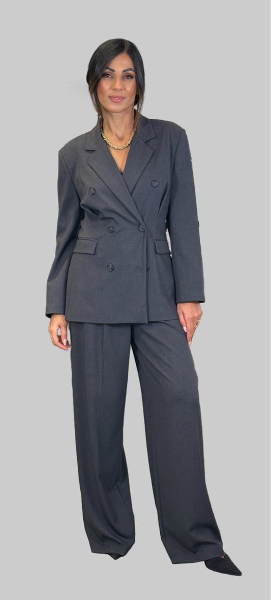 Blazer doppio petto con tasche a filetto