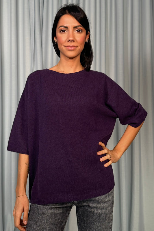 Maglia in cachemire con manica corta