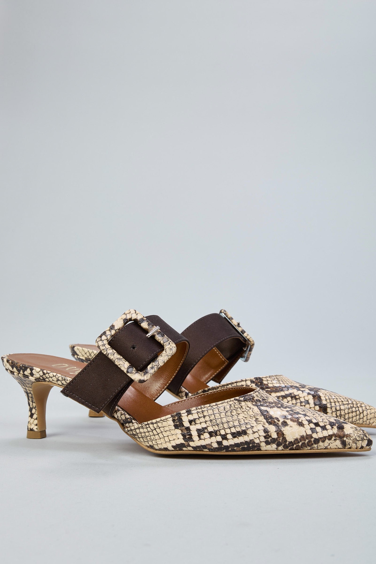 Ovyè Mules Pitone Fibbia Laterale