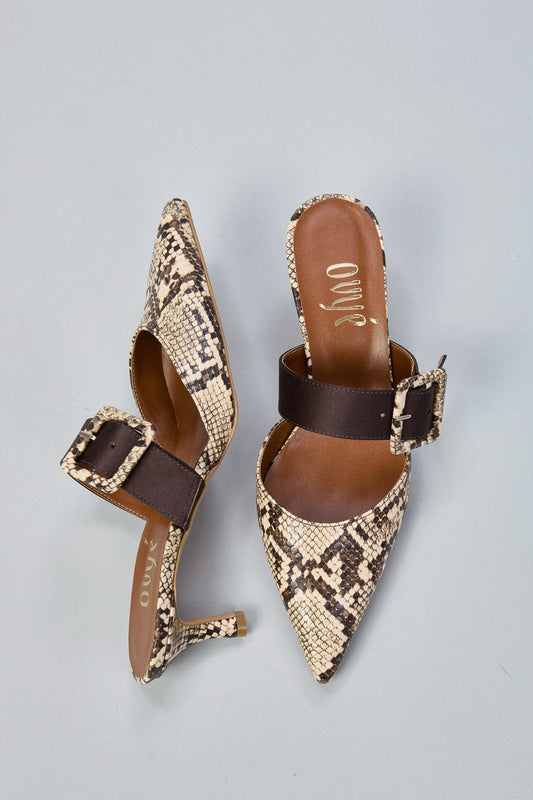 Ovyè Mules Pitone Fibbia Laterale