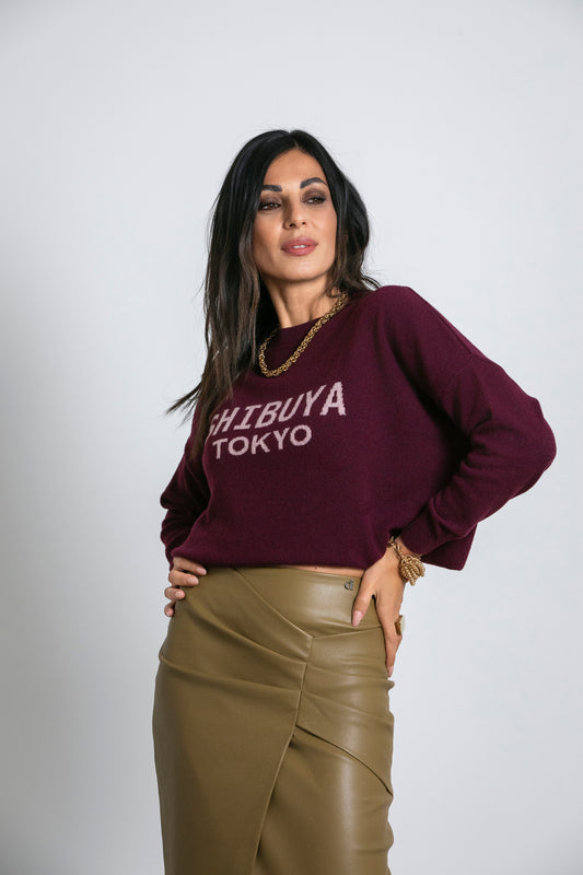 Gonna a tubino midi con drappeggio e spacco anteriore