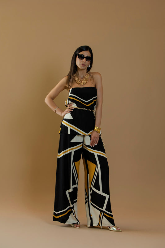 Top a fascia fantasia geometrica