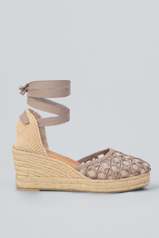 Ovyè Espadrillas Con Zeppa E Nastro